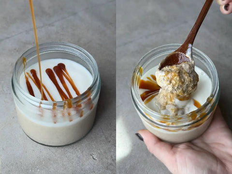 Recette du Blended Overnight Oats Salted Caramel Latte ☕🍯 - @apricotmaxine